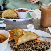 Delicious Jackfruit tacos and Quesadilla at Beyond Vegan Eats in Los Angeles