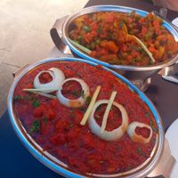 Mixed vegetables (Nr. 104) and Chana Masala (Nr. 106) at Buddha in Plzen