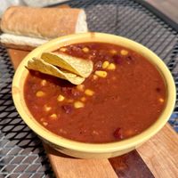 Mexican Bean and Corn Sopa  at Colophon Cafe in Bellingham
