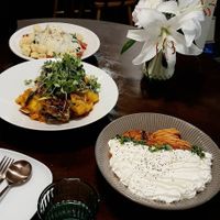 Two dishes plus salad at Liim - 림 in Incheon