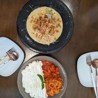 Spicy tomato and cream dish, cheesy dish.  at Liim - 림 in Incheon