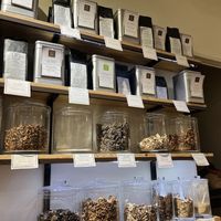 That coffee smelled amazing and look at the dried shrooms   at Casa Ruiz Granel Selecto in Barcelona