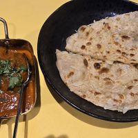 Eggplant Special and Garlic Naan at Punjab in London