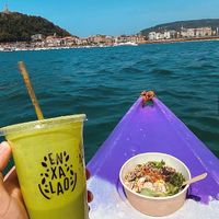 Great salad and smoothie at Enxalao in San Sebastian
