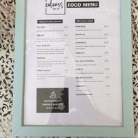 Menu at Cafe Colours in Innsbruck