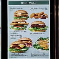 "green menu." Plantebaseret=vegan at MAX - Hovedbanegården in Copenhagen