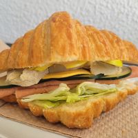 Croissant Sandwich at Miga Vegana in Mexico City