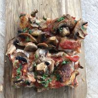 vegan mushroom pizza:) at Va Bene in Warsaw