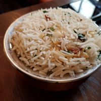 Garlic pilau rice at Babul's in Barnard Castle