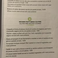 Menu at Dolce Vegan in Florence