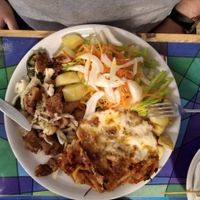 Lasagne dish at Dolce Vegan in Florence