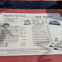menu at Passion for Food in Bruges