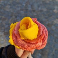 Mango and Strawberry at Amorino in Sanary-sur-mer