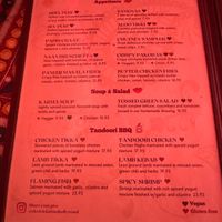 Menu at Electric Karma in Los Angeles