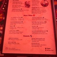 Menu at Electric Karma in Los Angeles