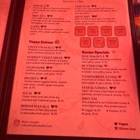 Menu at Electric Karma in Los Angeles