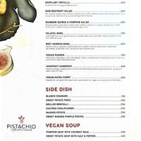 Vegan Menu  at Pistachio in Ubud