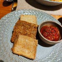 Tofu and tempeh side dish. at Pistachio in Ubud