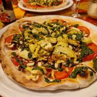 Vegan pizza at Chez Mico in Sanary-sur-mer