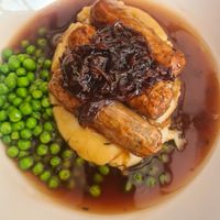 Vegan sausage and mash at Fylingdales Inn in Whitby