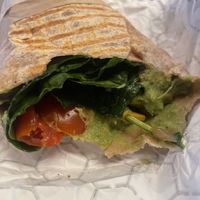 Southwest breakfast burrito with avocado spread  at Pressed Cafe in Boston