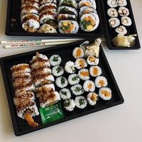 Vegan sushi (avocado, cucumber, sweet potato, tofu) at Nana Sushi in Heusden-zolder