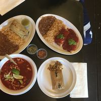 Tamales with rice and beans, and a pozole, all vegan at Casa de Tamales in Fresno