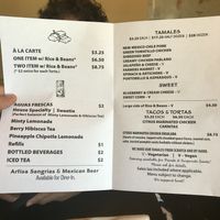 Prices  at Casa de Tamales in Fresno