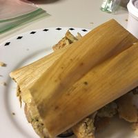 Another chicken tamale which actually looks like it now has mold! Just afer two days and kept in the refridgerator at Casa de Tamales in Fresno