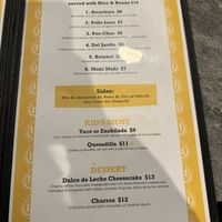 Menu   at Sunset Cantina in Snowshoe