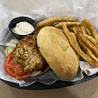vegan crab cake sandwich  at Mug & Mallet in Ocean City
