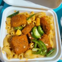 The Mac and cheese is okay but with the toppings it's great. at Project Pollo in Katy