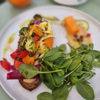 Hummus veggies sandwich, super delicious. Was a part of vegan breakfast (comes together with the Oat meal, a smoothie, and coffee with vegan cookies) at Caffè dell'Arte Boutique Rooms in Locarno
