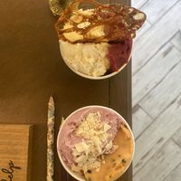 Icecream on the top right is the vegan Cherry Lemon. If you love cherry, this inexpensive is for you.  at Gelateria Etta in Seoul