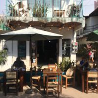 the comfy outdoor seating at Chido Greens in San Francisco
