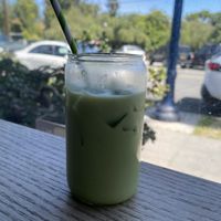 Matcha (after some sips... I apparently couldn't wait for a picture lol)   at Meráki Café in San Diego