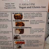 "Vegan and gluten-free" options at Burmese Fusion in Brisbane