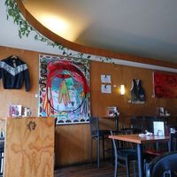 Artsy interior at The Wallflower Modern Diner in Vancouver