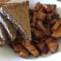BBQ Tofu + Potatoes at The Wallflower Modern Diner in Vancouver