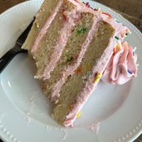 Strawberry confetti cake   at Freya's Diner in St Petersburg