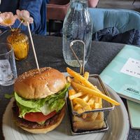 vegan (?) burger at Café Hauptwache in Frankfurt