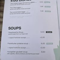 Menu as of June 2023  at Café Hauptwache in Frankfurt