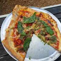 The Vegan option from the menu. Includes vegan cheese and Beyond  sausage. at Coastal Crust in Mount Pleasant