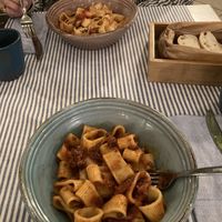 Pasta al Ragu and Tagliatelle al pomodoro fresco  at Matre in Gallipoli