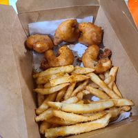 Shrimp box at Plant Based Burger Company in Maple Heights