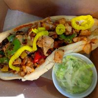 Vegan Chicken Philly - 10 inch bun size, asked for no onions. at Plant Based Burger Company in Maple Heights