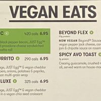 Updated menu  at Gregory's Coffee in New York City