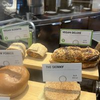 Clearly labeled vegan options   at Gregory's Coffee in New York City