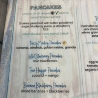Menu pancakes section   at Naked Cafe in Carlsbad