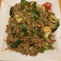 Number 63d - Sriracha Fried Rice with Vegetables, pre-devouring. at King and I Thai in Mendota Heights